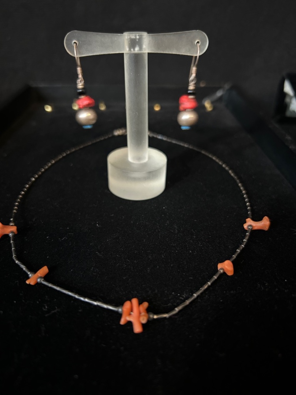 Bundle 3-$25 Chip Bead Dangle Earrings - Red Coral Accent